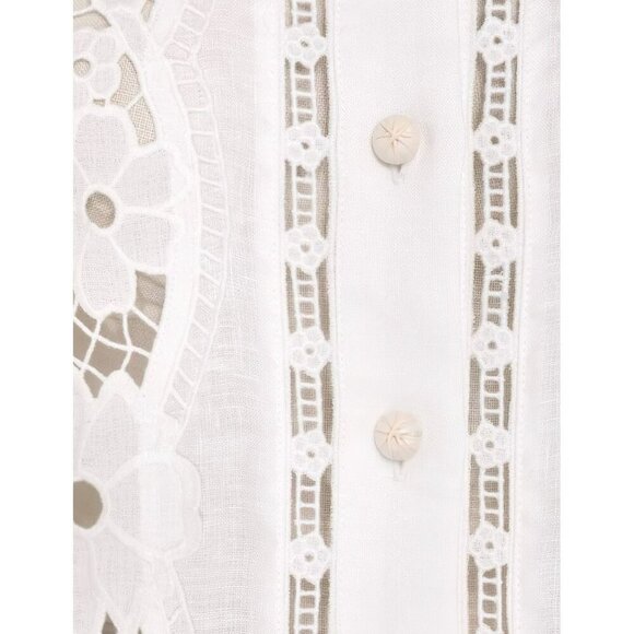 Zimmermann Halcyon Broderie Shirt White US 8 - Picture 12 of 15